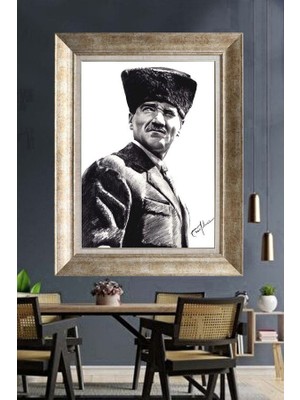 Giyense Gümüş Çerçeveli Atatürk Tablo A16
