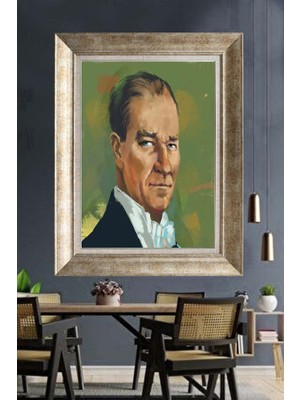 Giyense Gümüş Çerçeveli Atatürk Tablo A82
