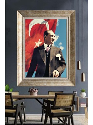 Giyense Gümüş Çerçeveli Atatürk Tablo A215