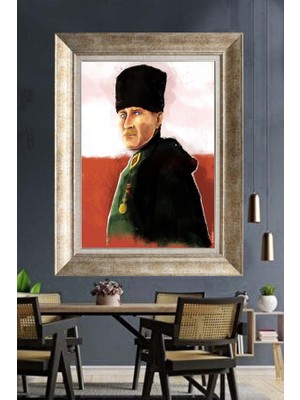 Giyense Gümüş Çerçeveli Atatürk Tablo A216
