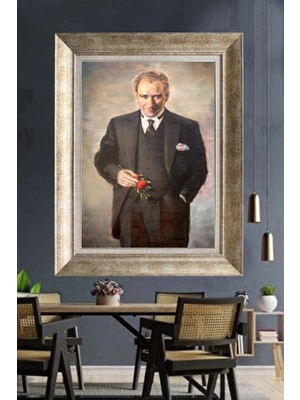 Giyense Gümüş Çerçeveli Atatürk Tablo A218