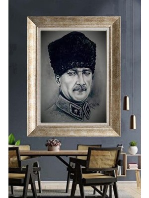 Giyense Gümüş Çerçeveli Atatürk Tablo A219