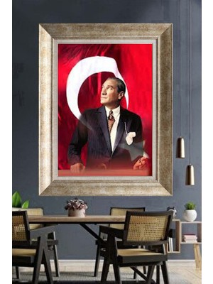 Giyense Gümüş Çerçeveli Atatürk Tablo A207