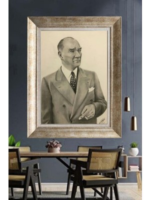 Giyense Gümüş Çerçeveli Atatürk Tablo A309