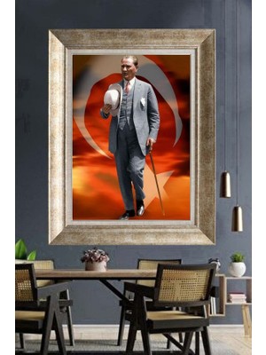 Giyense Gümüş Çerçeveli Atatürk Tablo A286