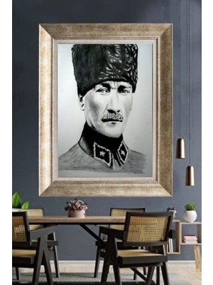 Giyense Gümüş Çerçeveli Atatürk Tablo A312