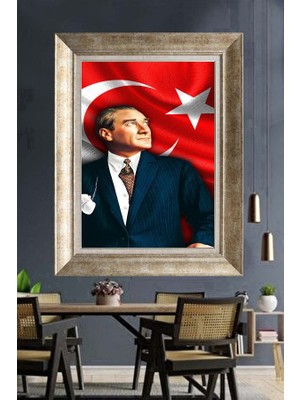 Giyense Gümüş Çerçeveli Atatürk Tablo A275