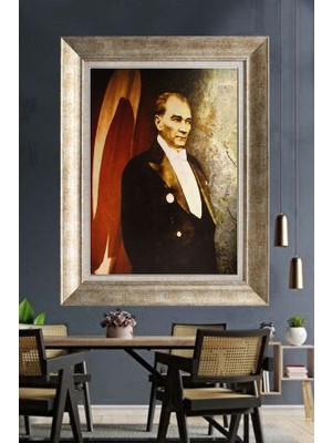 Giyense Gümüş Çerçeveli Atatürk Tablo A323