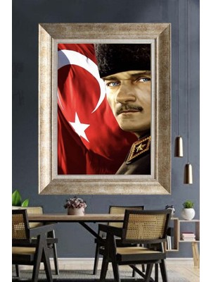Giyense Gümüş Çerçeveli Atatürk Tablo A360