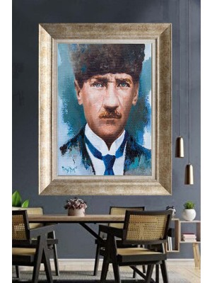 Giyense Gümüş Çerçeveli Atatürk Tablo A384