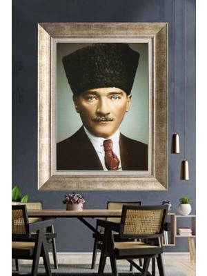 Giyense Gümüş Çerçeveli Atatürk Tablo A419