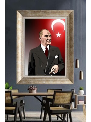 Giyense Gümüş Çerçeveli Atatürk Tablo A433