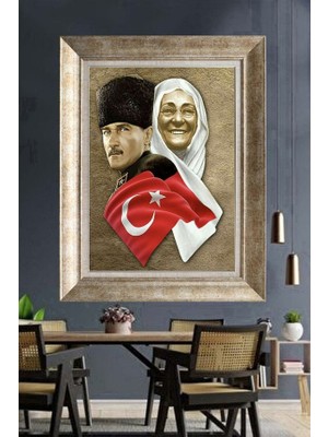 Giyense Gümüş Çerçeveli Atatürk Tablo A451