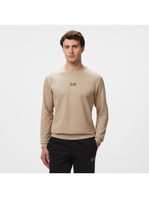 Ea7 Erkek Bej Bisiklet Yaka Sweatshirt