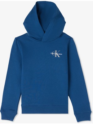 Calvin Klein Small Monogram Çocuk Mavi Sweatshirt
