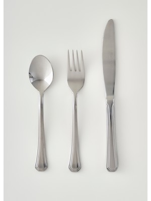 Bella Maison Venedik 18 Parça Tatlı Çatal Kaşık Bıçak Seti Silver