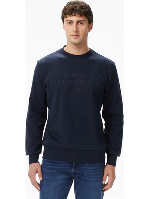 Tommy Hilfiger Nylon Applique Intechno Erkek Mavi Sweatshirt
