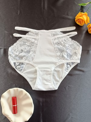 Zena Underwear Shay Dantelli Yüksek Bel Yanları Ip Detaylı Kadın Iç Çamaşırı Külot