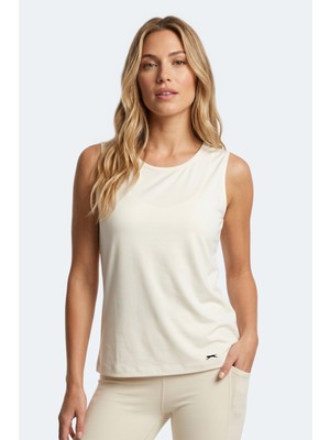 Slazenger Kunde Kadın Kolsuz Ekru Atlet