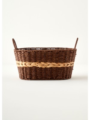 Bella Maison Neroa Kulplu Sepet Naturel (34X28X23 Cm)