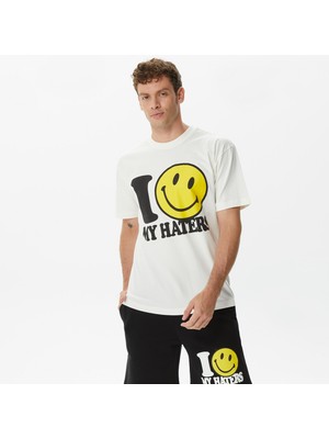 Market Smiley Haters Erkek Beyaz T-Shirt