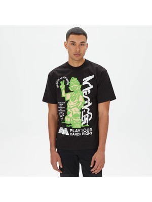 Market Play Your Hand Erkek Siyah T-Shirt