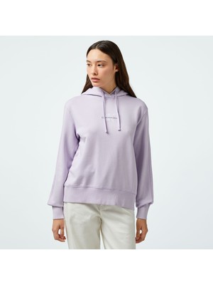Calvin Klein Jeans Washed Monologo Regular Kadın Mor Hoodie
