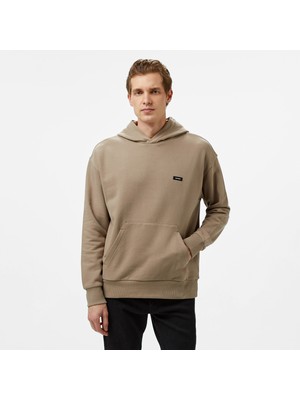 Calvin Klein Cotton Comfort Erkek Bej Hoodie