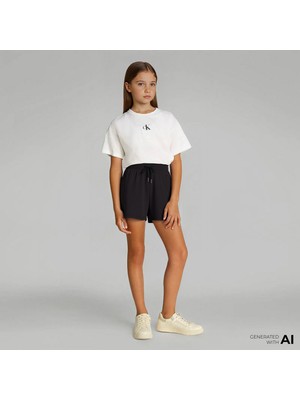 Calvin Klein Mini Badge Çocuk Siyah Şort