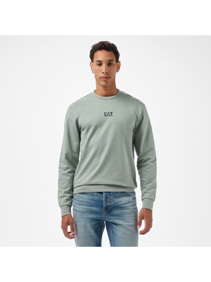 Ea7 Erkek Yeşil Bisiklet Yaka Sweatshirt