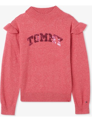 Tommy Hilfiger Tommy Flip Flop Sequins Çocuk Pembe Kazak