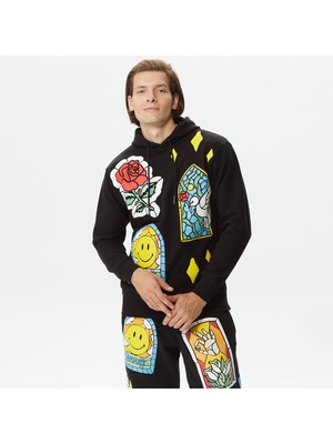 Market Smiley Cathedral Glass Erkek Siyah Hoodie