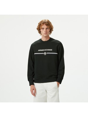 Armani Exchange Erkek Siyah Bisiklet Yaka Sweatshirt