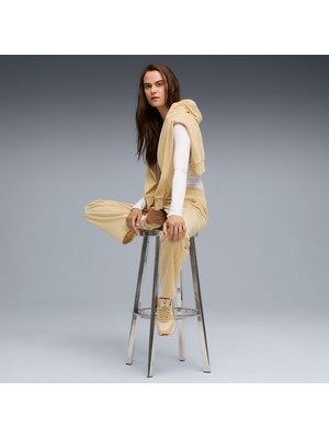 Puma Ess Elevated Velour Kadın Haki Eşofman Altı