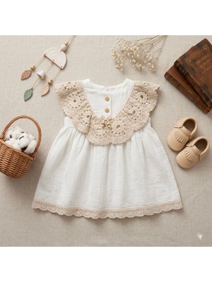 Butik Kız Bebek %100 Pamuklu Müslin Kumaş Elbise Lüks Elbise