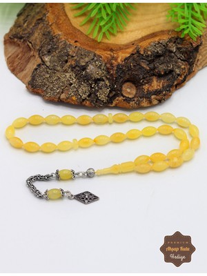 Midyat Nurtaş Gümüş Gümüş Püsküllü Küçük Boy Arpa Kesim Ukrayna Damla Kehribar Tesbih 201025458
