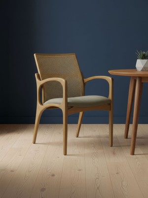 Gazzini Furniture Curva Kolçaklı Hazeranlı Ahşap Sandalye