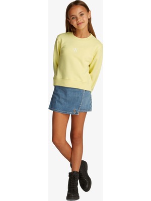 Calvin Klein Logo Çocuk Sarı Sweatshirt