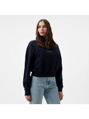 Tommy Hilfiger Kadın Mavi Sweatshirt