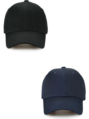 Moda Nokta Unisex Ayarlanabilir Pamuklu Şapka 2'li Set