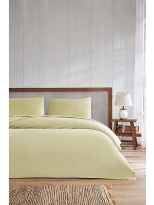 Özdilek -Colourist Bej- Bamboo Lastikli Çarşaflı Çift Kişilik Pike Takımı