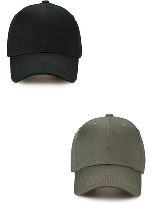Moda Nokta Unisex Ayarlanabilir Pamuklu Şapka 2'li Set