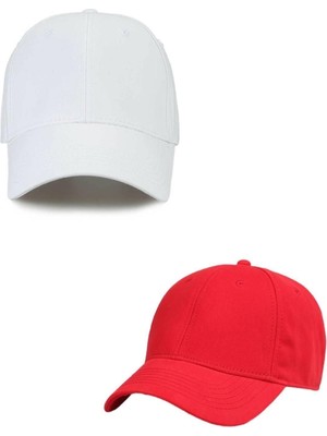 Moda Nokta Unisex Ayarlanabilir Pamuklu Şapka 2'li Set