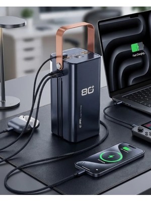 Zero Land Cosmotex 80000 Mah Taşınabilir Powerbank Süper Hızlı Şarj Çoklu Çıkış ve LED Göstergeli
