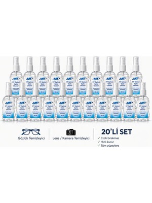 Modatüm Gözlük Camı Temizleme Spreyi 20 Adet 50ML, Tv-Tablet Ekranı Çok Amaçlı Temizleme Spreyi