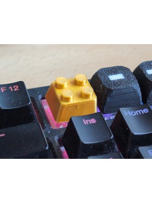 Renkli 4'lü Brick Mekanik Klavye Keycap Seti - 3D Baskı Artisan Tuş Kapağı