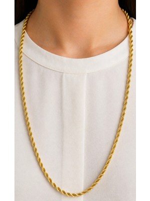 Kızılay Kuyumcusu 14 Ayar Altın Halat Modeli Zincir Kolye 4.80 gr 60-65 cm ZNC1735