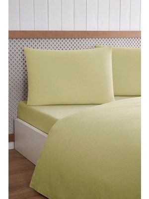 Özdilek -Colourist Bej- Bamboo Lastikli Çarşaflı Tek Kişilik Pike Takımı