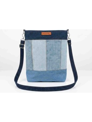 Kadın Omuz Askılı Çanta Patchwork Denim Özel Tasarım Kadın Omuz Çantası