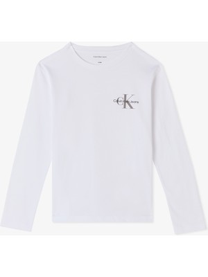 Calvin Klein Chest Monologo Çocuk Beyaz T-Shirt